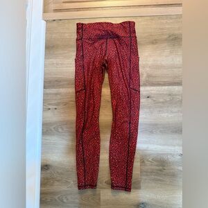 Red Leopard Print Leggings